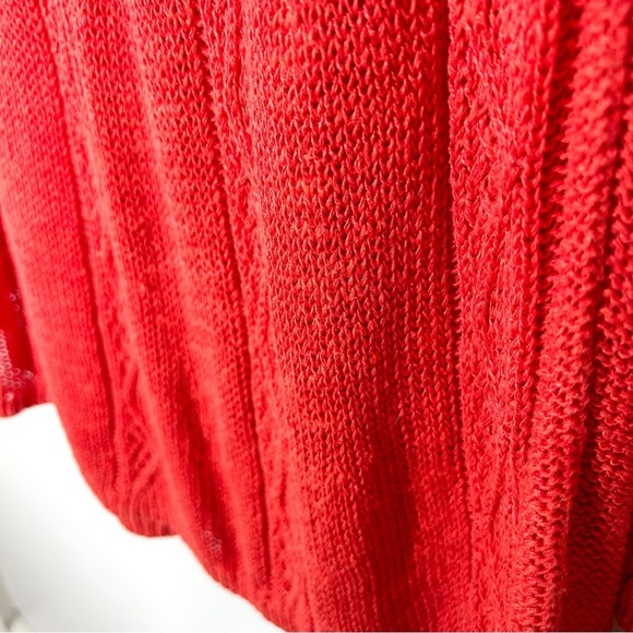 Anthropologie Rosie‎ Neim Salmon Red Knit Sweater Tunic Medium M - Picture 9 of 10
